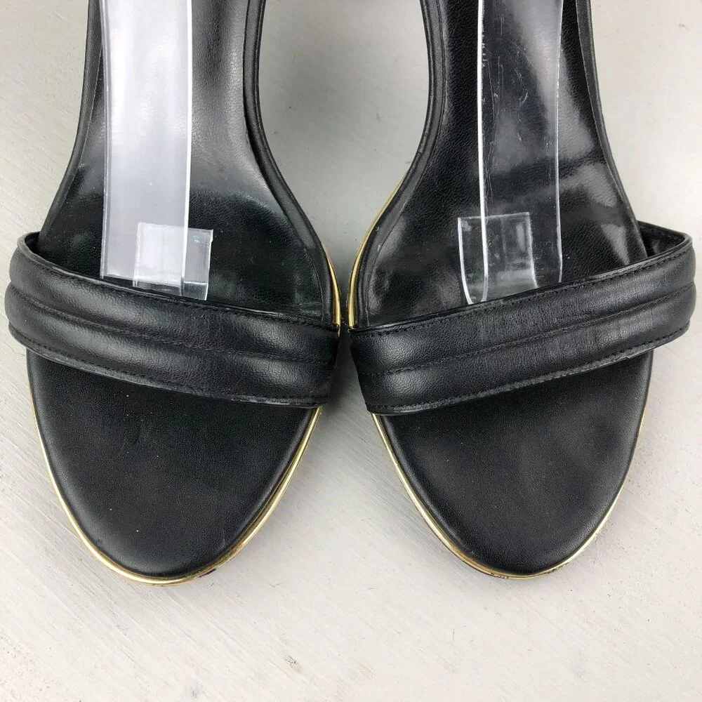 Kenneth Cole Reaction Women's Size 9.5M Lolita2 Black Leather Floral Sandals